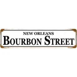 Vintage New Orleans Bourbon Street Metal Bar Sign