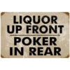 Vintage Liquor Up Front Poker In Rear Metal Bar Sign -Bar Essentials Shop v398 barsign b1 1 81256.1590772778
